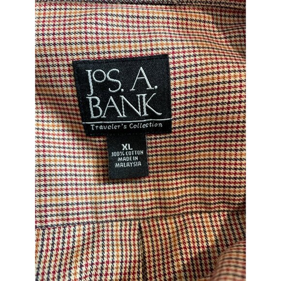 Jos. A. Bank Mens XL Button-Up Shirt Long Sleeve Multicolor Red Orange Black - Picture 7 of 8